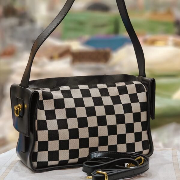 Checked Structured Handheld Bag